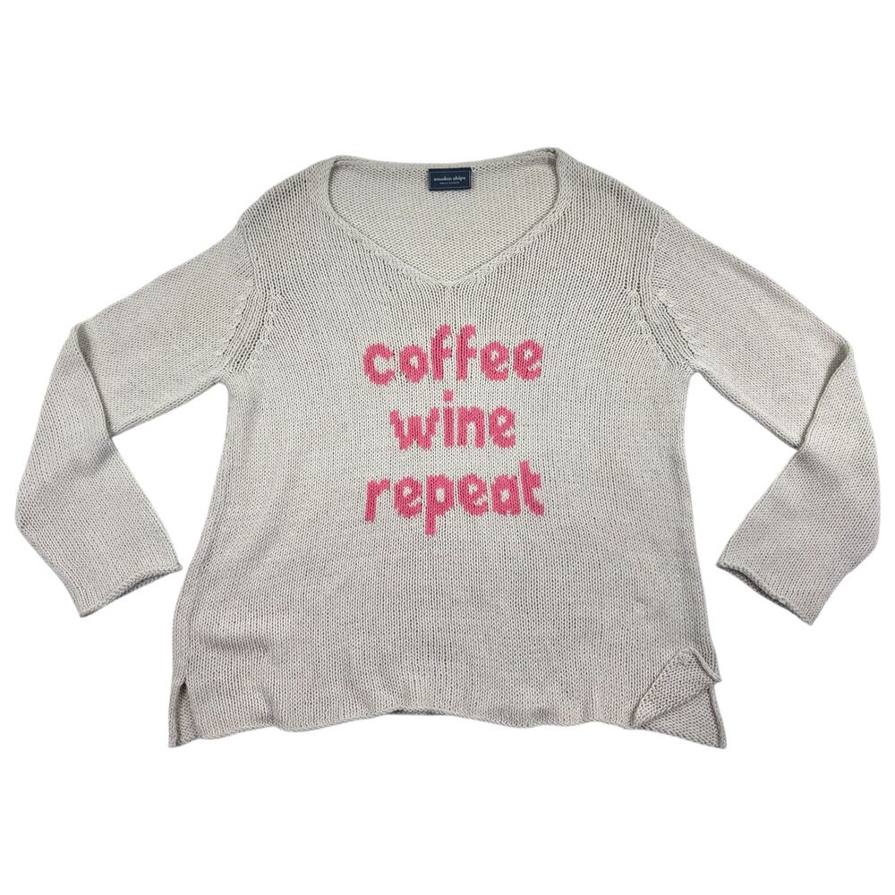 Wooden Ships Paola Buendia Rollneck Cotton Sweater Size M/L Coffee Wine Repeat